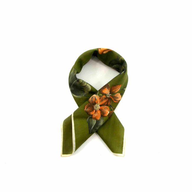 Olive Floral Head Scarf