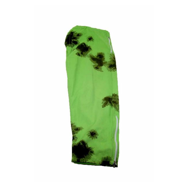 90s Tie Dye Lime Green Military Trousers closeup