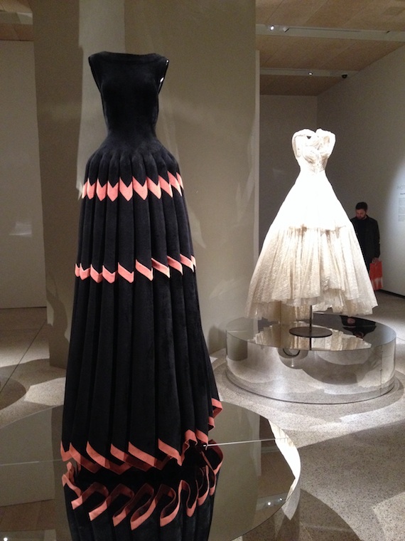 An interesting moulded dress made with wool felt. Photo by Genevieve Jones with thanks to the Design Museum. An interesting moulded dress made with wool felt. Photo by Genevieve Jones with thanks to the Design Museum.
