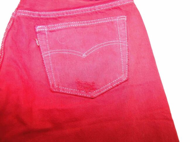 Levis Red Denim Long Shorts pocket