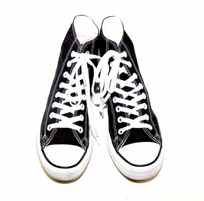 Vintage Black Converse All Star High Tops - Birds eye view