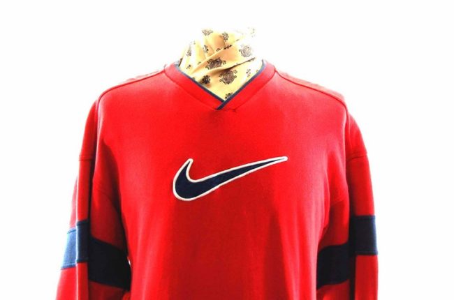 Close up front Red Nike Sweatshirt