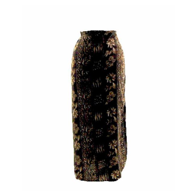 90s Brown Striped Printed Wrap Skirt