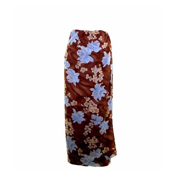 90s Brown Blossom Wrap Skirt