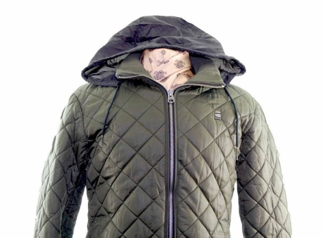 G-Star Raw Green Quilted Jacket closeup