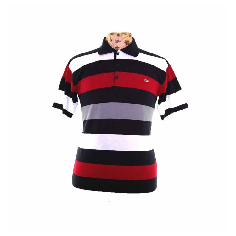 Lacoste Navy Striped Polo Shirt