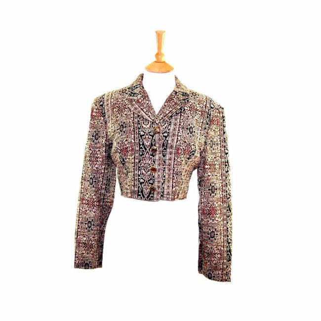 Womens Cropped Tapestry Jacket