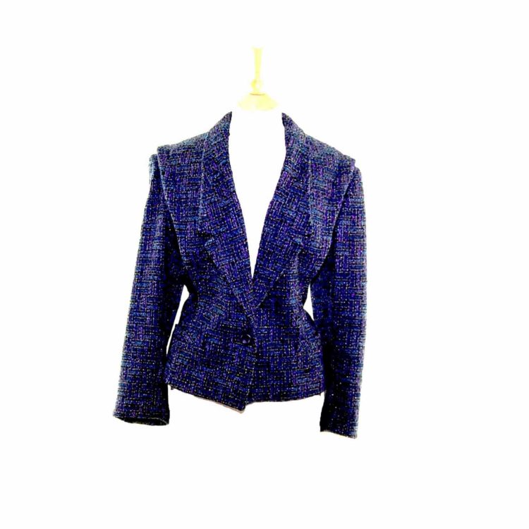 Sparkly Purple Cropped Wool Jacket