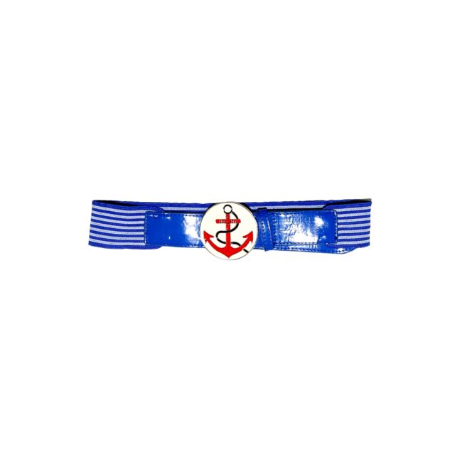 80s Blue Nautical Elasticated Belt