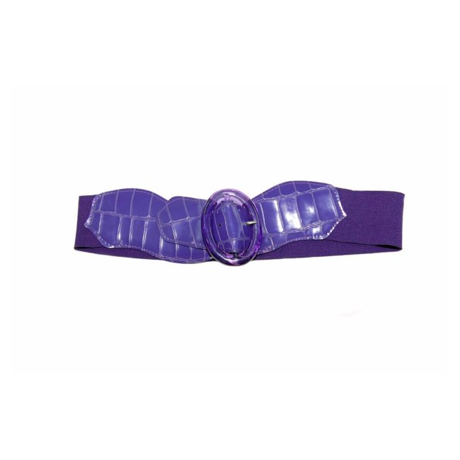 80s Purple Curvy Elasticated Belt