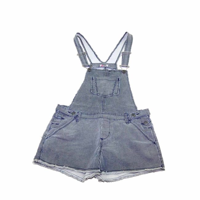 90s Striped Cropped Denim Dungarees