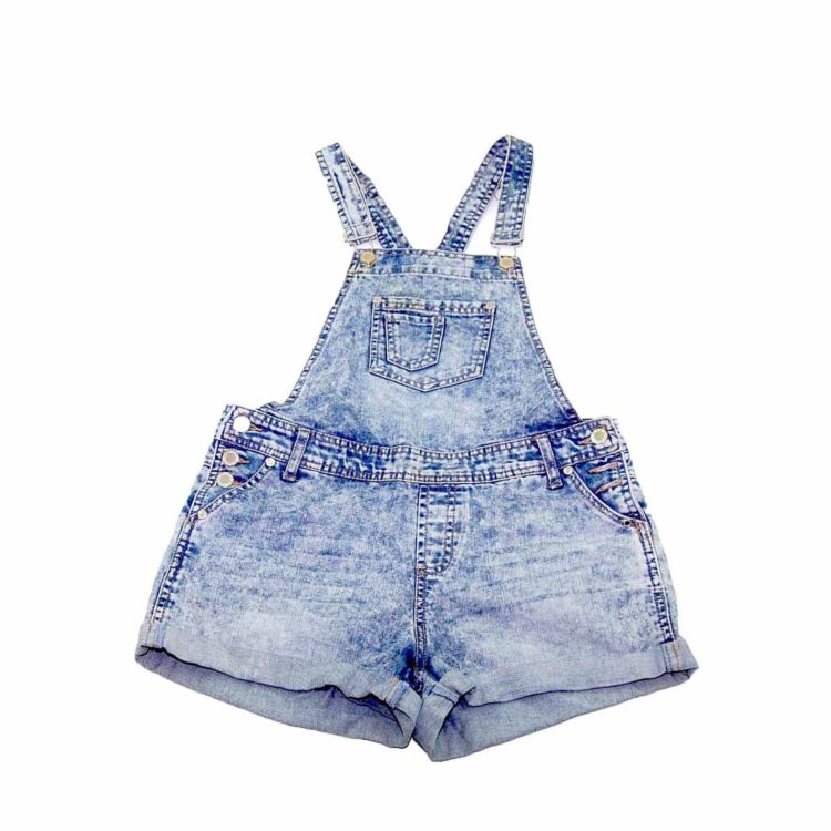 90s Acid Wash Short Denim Dungarees