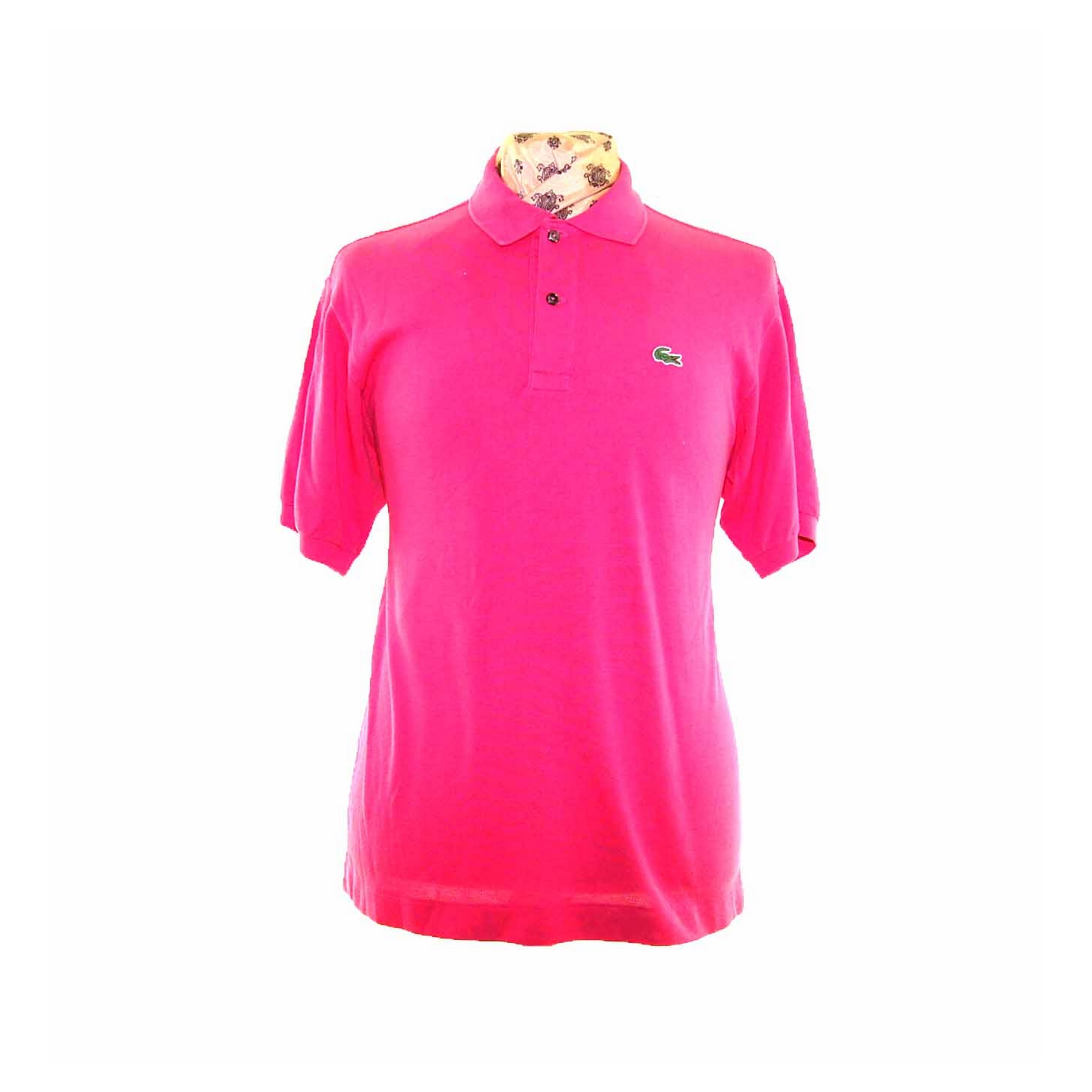 Lacoste Pink Polo Shirt with short sleeves - Blue 17 Vintage Clothing