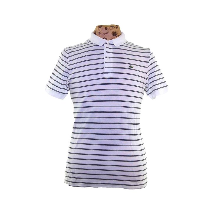 Lacoste White Striped Polo Shirt