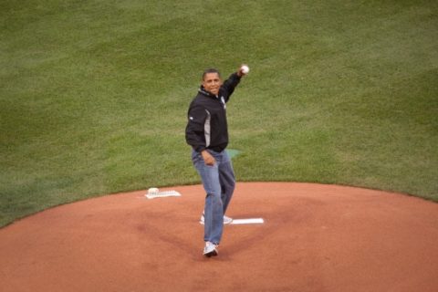 High waisted - Barack Obama 2009 MLB All Star Game first pitch High waisted - Barack Obama 2009 MLB All Star Game first pitch