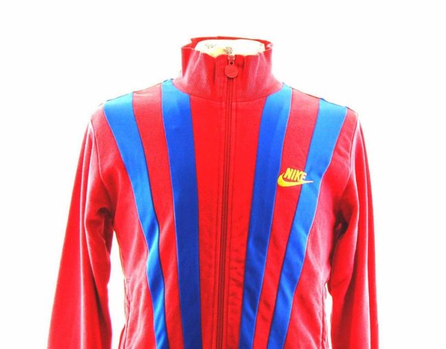 Close up of 90s Red Nike Track Top