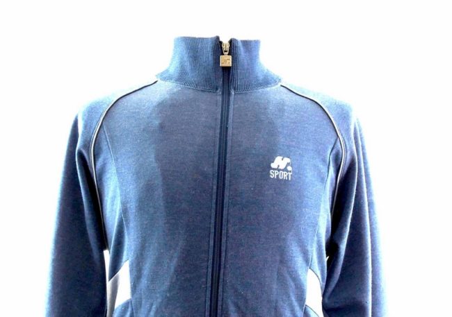 Close up of Mens Blue Two Tone Track Top