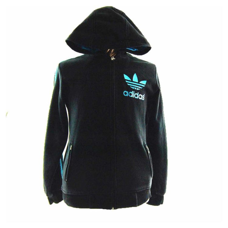 Hooded Black Adidas Track Top