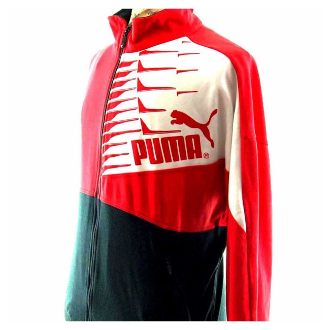 Side view of 90s Red Puma Track Top