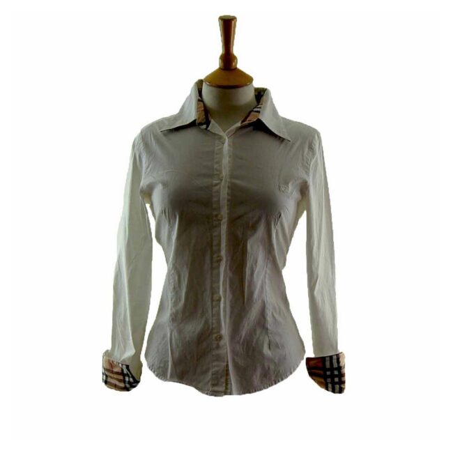 White Cotton Burberry Shirt Womens