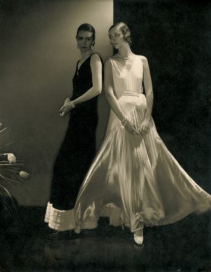 Marion Morehouse (Left) and another model wearing Madelaine Vionnet dresses, 1930