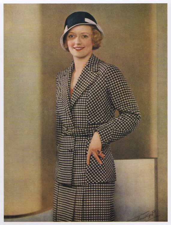 1930s Ladies sports suit with black and white checked jacket 1930s Ladies sports suit with black and white checked jacket