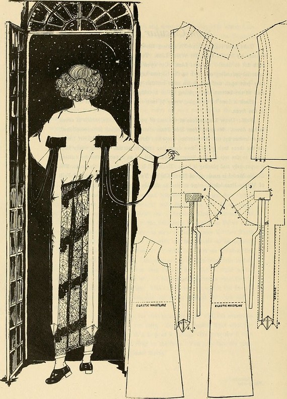 Vintage Clothing UK - Butterfly sleeves Illustration and pattern, 1922. Vintage Clothing UK - Butterfly sleeves Illustration and pattern, 1922.