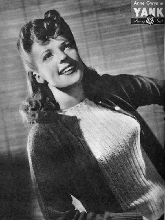 Pin-up photo of Anne Gwynne for US Army Weekly magazine Yank a weekly U.S. Army magazine in 1943 Pin-up photo of Anne Gwynne for US Army Weekly magazine Yank a weekly U.S. Army magazine in 1943