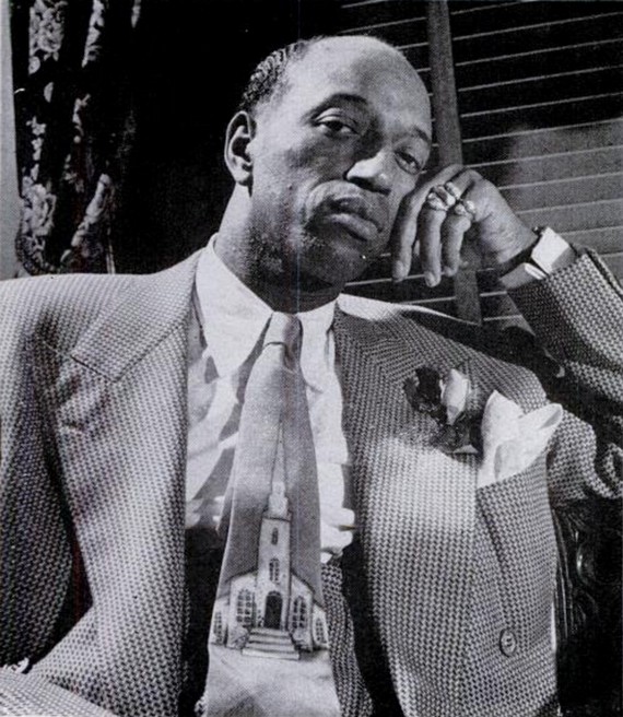 Prophet Francis Marion Jones, wearing zoot suit, hand painted tie and white shirt, 1944 Prophet Francis Marion Jones, wearing zoot suit, hand painted tie and white shirt, 1944