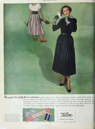 40s womens fashion-Talon zip fastener publicity cover, 1948