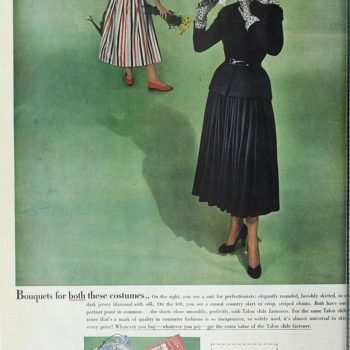 40s womens fashion-Talon zip fastener publicity cover, 1948
