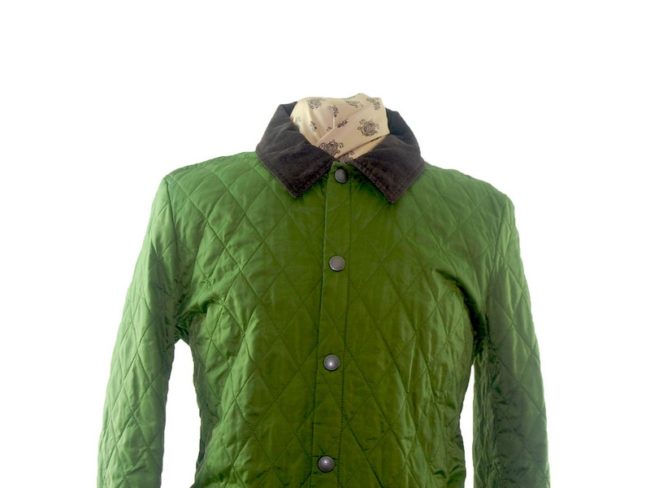 Close up front Green Mens Vintage Barbour Jacket