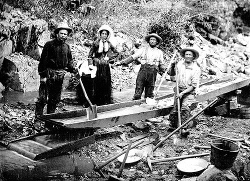 Prospecters panning for gold during the California Gold Rush, 1850 Prospecters panning for gold during the California Gold Rush, 1850