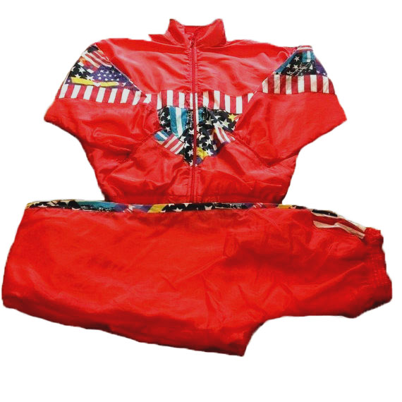 Red USA shell suit trousers & jacket from Blue17