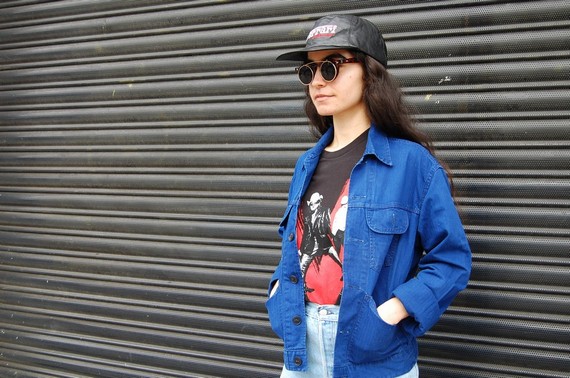 Cotton drill blue french work jacket Cotton drill blue french work jacket
