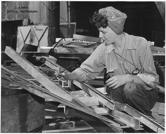 Sue Protruck, a women worker in shipfitters shop , US Navy Yard, Mare Island, CA, 1943 Sue Protruck, a women worker in shipfitters shop , US Navy Yard, Mare Island, CA, 1943