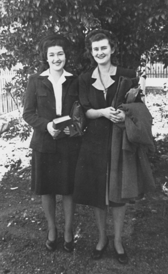 Two women dressed for work, 1940s Two women dressed for work, 1940s