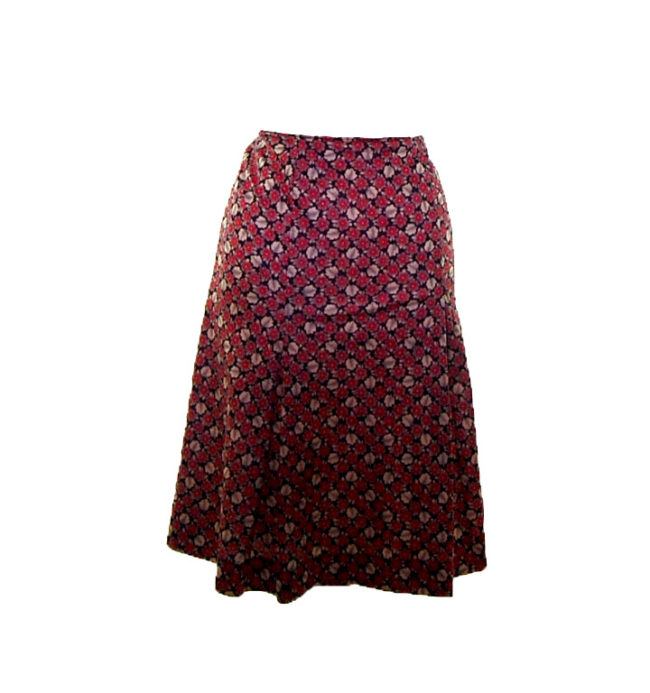 70s A-line Autumn Print Skirt
