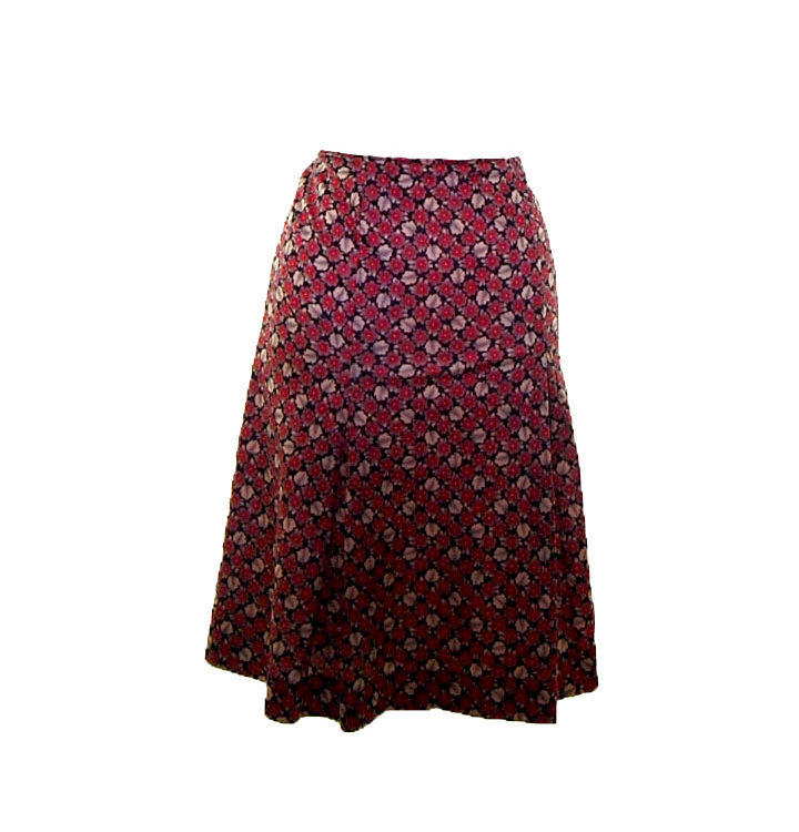 70s A-line Autumn Print Skirt