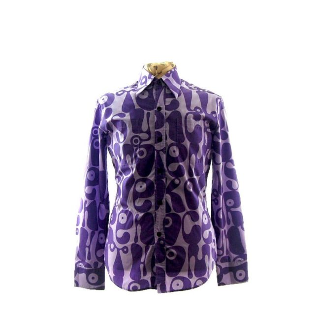 70s Chenaski Purple Long Collard Shirt