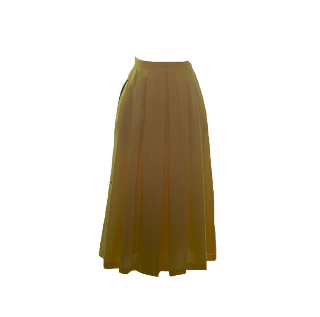 70s Long Yellow A-Line Skirt