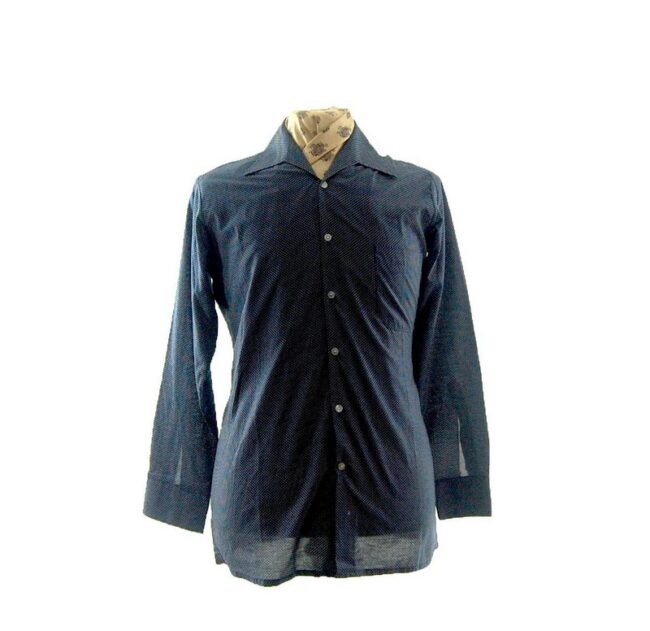 70s Navy Polka Dot Shirt