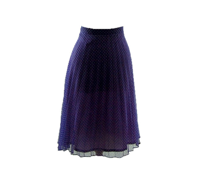 70s Purple Polka Dot A-Line Skirt