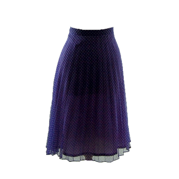 70s Purple Polka Dot A-Line Skirt