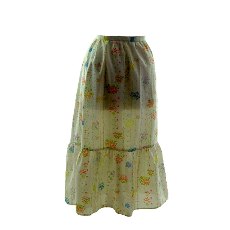 70s Small Floral Print A-Line Skirt