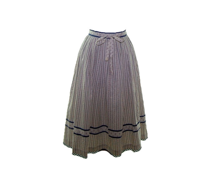 80s White Mid Calf Hippie Skirt