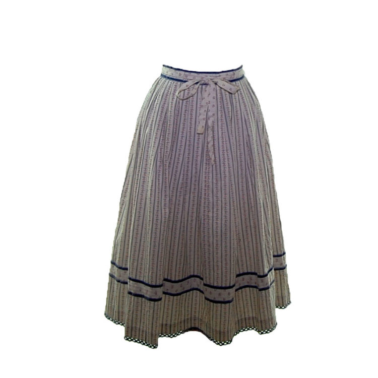 80s White Mid Calf Hippie Skirt