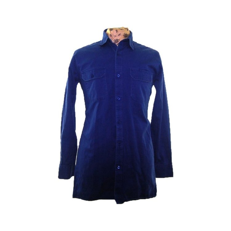 80s Planam brand Blue Work Shirt