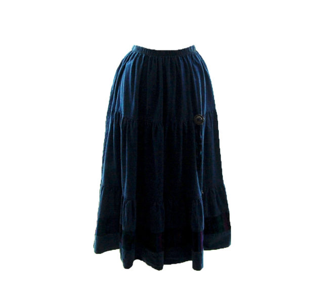 90s Blue Denim A-Line Skirt