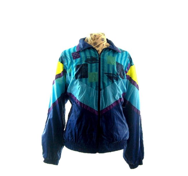 90s Blue Shell Suit Jacket